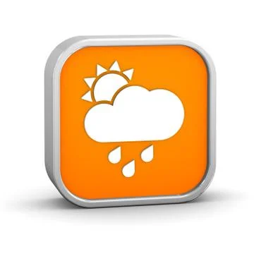 Mainly cloudy with considerable amount of rain sign Illustrazione stock