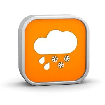 Mainly cloudy with considerable amount of rain and snow sign Stockillustratie