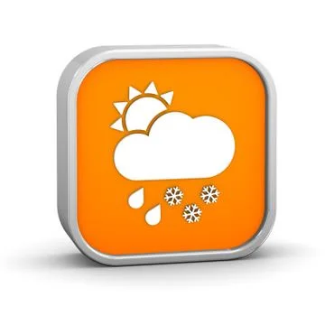 Mainly cloudy with considerable amount of rain and snow sign Ilustración de archivo