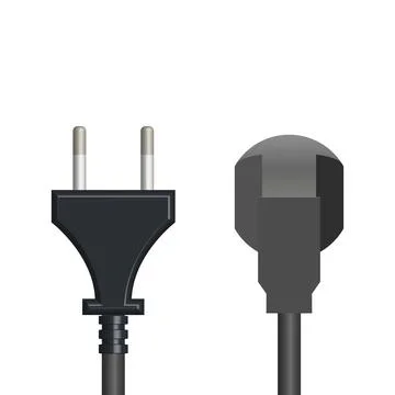 Mains electric plug without socket, vector illustration. 스톡 일러스트
