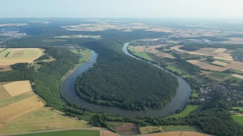 Mainschleife ('Main-Loop') and Urphar - Circle-Right-Clip Stock Footage 245343918