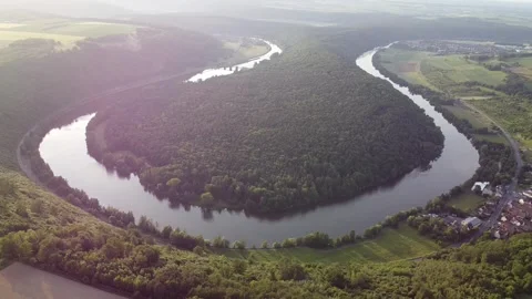Mainschleife ('Main-Loop') at Urphar - [1080p/2K/30fps] - Zoom-In-Down-Clip Stock Footage 242630186