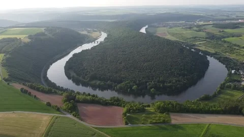 Mainschleife ('Main-Loop') at Urphar - [1080p/2K/30fps] - Circle-Right-Clip Stock Footage 243239730