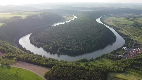 Mainschleife ('Main-Loop') at Urphar - [1080p/2K/30fps] - Circle-Left-Clip Stock-Footage 243240116
