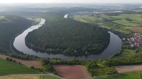 Mainschleife ('Main-Loop') at Urphar - [1080p/2K/30fps] - Circle-Left-Clip Stock Footage 243240135