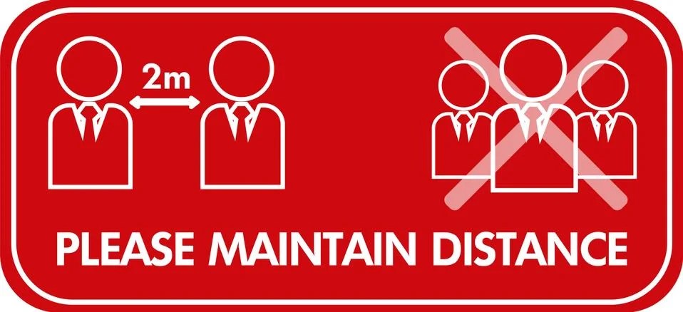 Maintain 2m distance Illustrazione stock