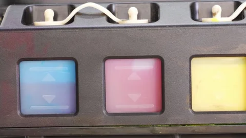 Maintain and troubleshoot a color printer showing error lights during operation 動画素材 332215369
