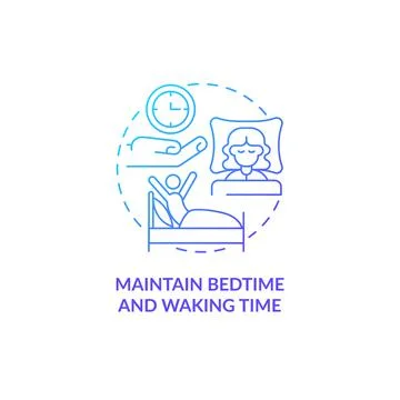Maintain bedtime and waking time blue gradient concept icon Stock Illustration