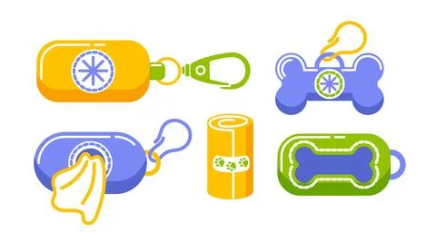Maintain a clean environment by picking up after your dog. Use biodegradable dog Stock Illustration