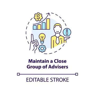 Maintain close group of advisers concept icon Stock Illustration