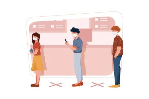 Maintain Distance Stock Illustration