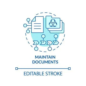 Maintain documents turquoise concept icon Stock-Illustration