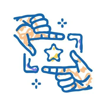 Maintain focus icon doodle illustration Stock Illustration