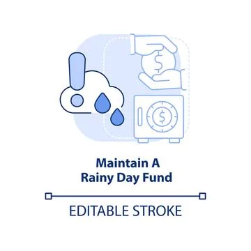 Maintain rainy day fund light blue concept icon Stock-Illustration