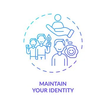 Maintain your identity concept icon Stock Illustration