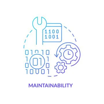 Maintainability blue gradient concept icon Stock Illustration