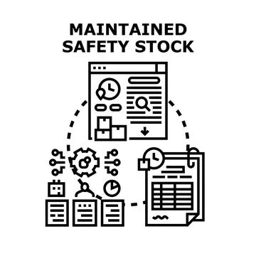Maintained safety stock management process diagram Ilustração Stock