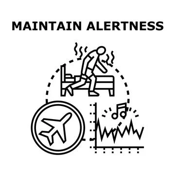 Maintaining alertness and vigilance for shift work travel Stock Illustration