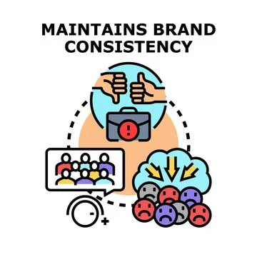 Maintaining brand consistency ensuring customer satisfaction Stock Illustration