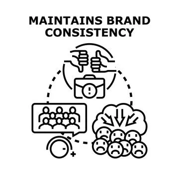 Maintaining brand consistency ensuring customer satisfaction Stock Illustration