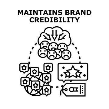 Maintaining brand credibility with customer experience management Stock Illustration