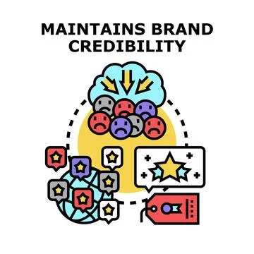 Maintaining brand credibility with customer experience management Stock Illustration