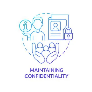 Maintaining confidentiality blue gradient concept icon Stock Illustration