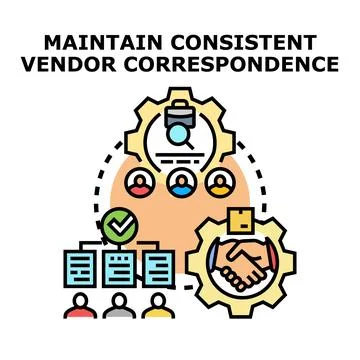 Maintaining consistent vendor correspondence strategy and management Stock Illustration