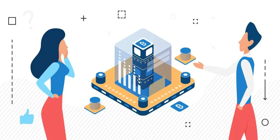 Maintaining cryptocurrency mining transaction process Stock Illustration