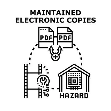 Maintaining electronic copies and data protection protocol Stock Illustration