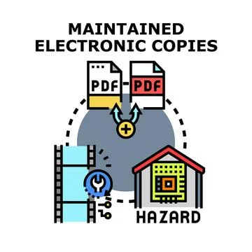 Maintaining electronic copies and data protection protocol 스톡 일러스트