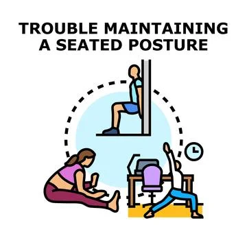 Maintaining good posture by doing physical exercise and stretching Иллюстрация