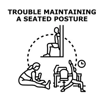 Maintaining good posture by doing physical exercise and stretching Stock Illustration