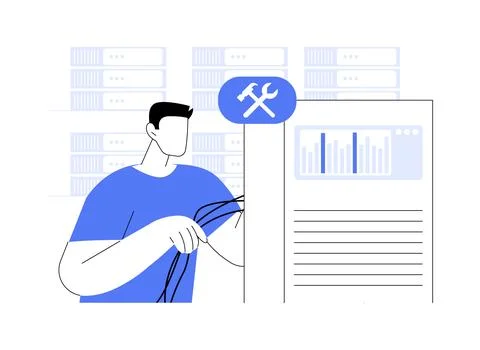 Maintaining hardware isolated cartoon vector illustrations. Ilustración de archivo