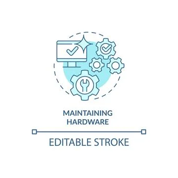 Maintaining hardware turquoise concept icon Stock-Illustration