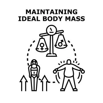 Maintaining ideal body mass and weight for wellness Stock Illustration