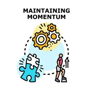 Maintaining momentum concept vector drawing illustration イラスト素材