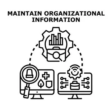 Maintaining organizational information with data management systems Stock Illustration