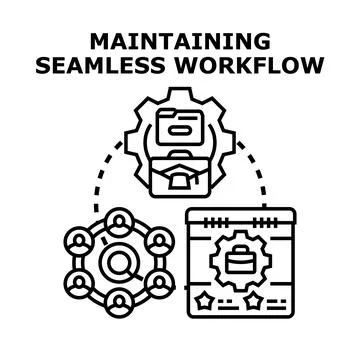 Maintaining seamless business workflow through organization and teamwork Stock Illustration