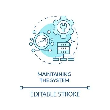 Maintaining system turquoise concept icon Illustrazione stock