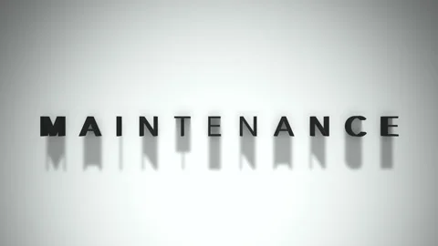 Maintenance 3D title animation matte black text on a white background Stock Footage 300718306
