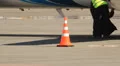 Maintenance of aircraft at the airport. CRJ-200 aircraft HD Footage