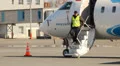 Maintenance of aircraft at the airport. CRJ-200 aircraft HD Footage