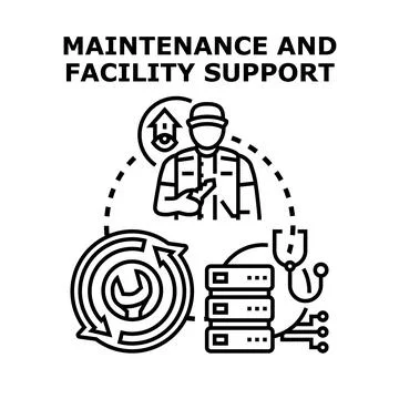 Maintenance and facility support services concept vector Stock Illustration
