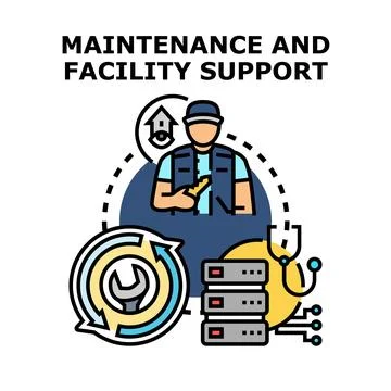 Maintenance and facility support services concept vector 库存插图