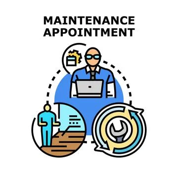 Maintenance appointment scheduling and service planning process Stock Illustration