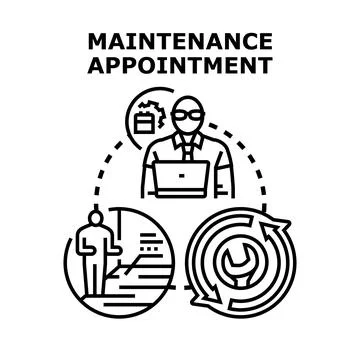 Maintenance appointment scheduling and service planning process Stockillustratie