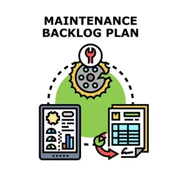 Maintenance backlog plan creating project management strategy Stock Illustration
