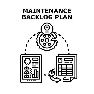 Maintenance backlog plan creating project management strategy Stock Illustration