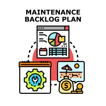 Maintenance backlog plan planning and management concept Stock Illustration